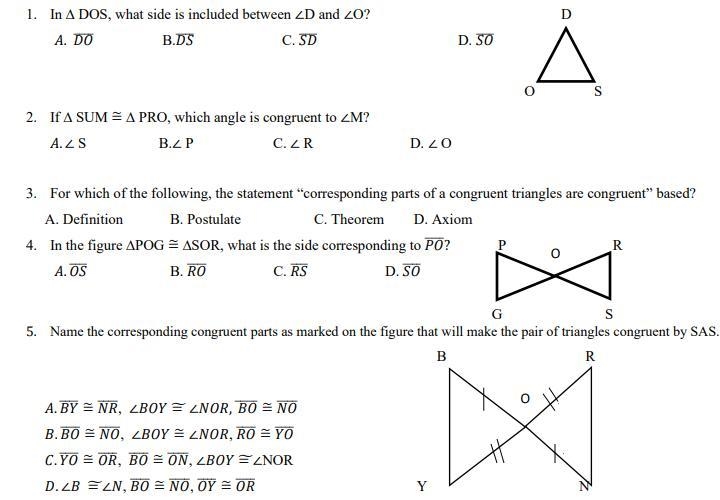 1. In ∆ DOS, what side is included between ∠D and ∠O? D-example-1