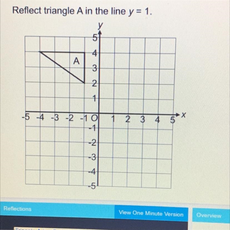 Reflect triangle A in the line y=1-example-1