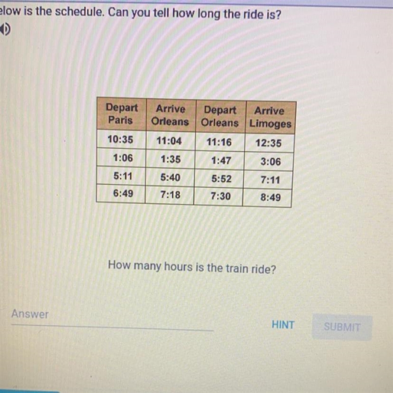 How many hours is the train ride?-example-1