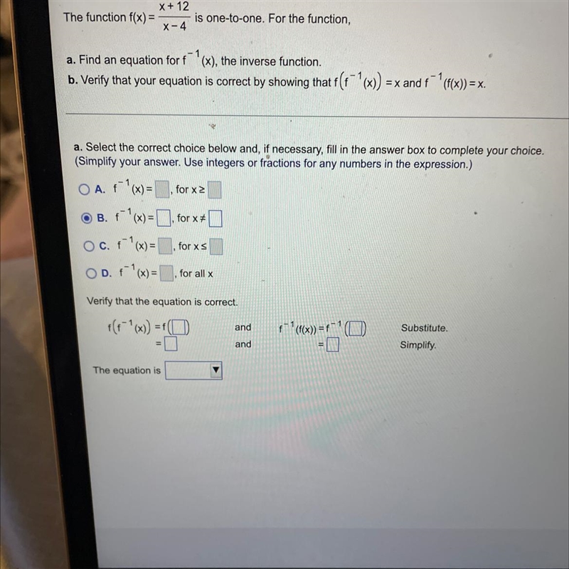 find an equation for F minus one the inverse function. Verify that your equation is-example-1