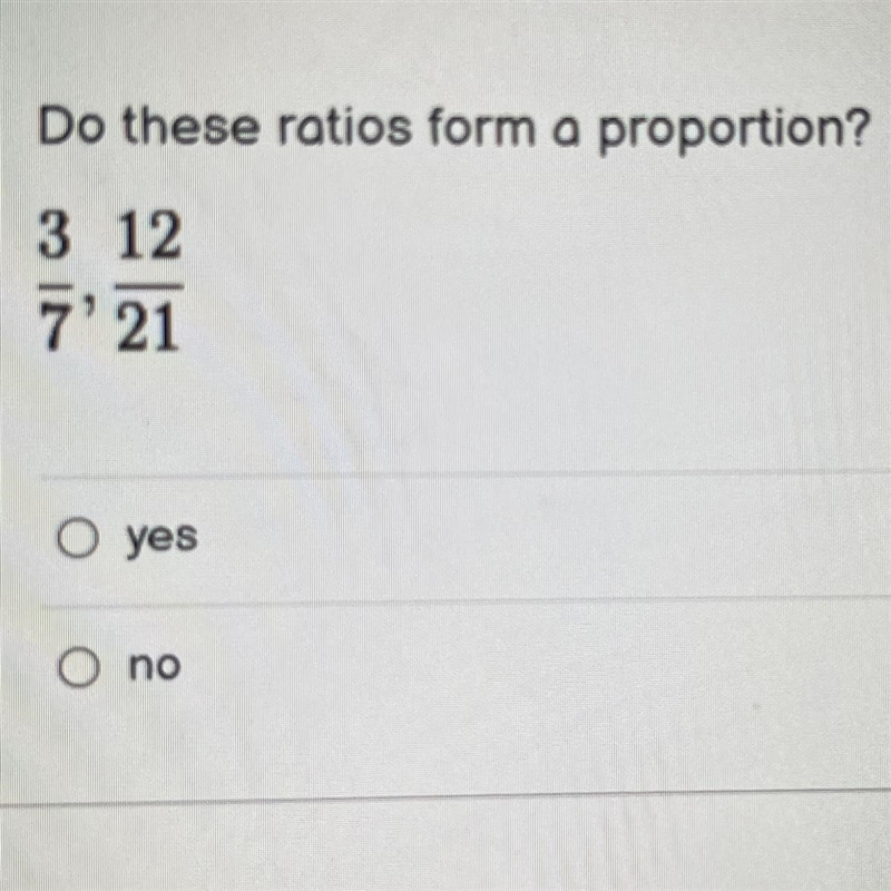 Do these ratios form a proportion?-example-1