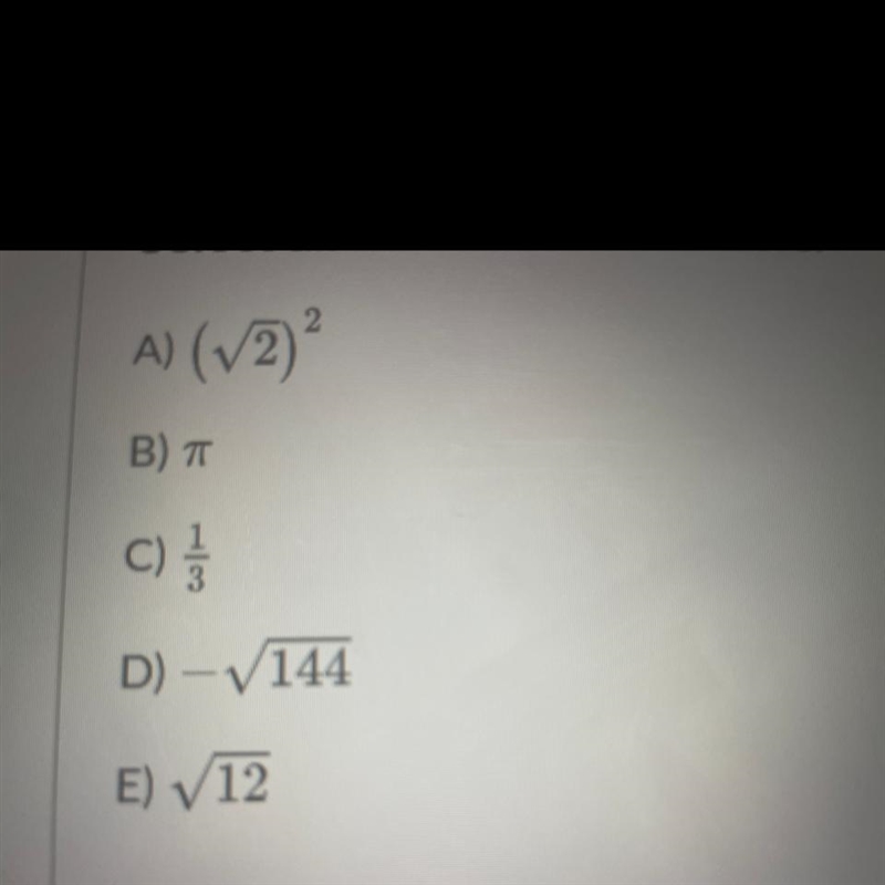 Select all the rational numbers-example-1