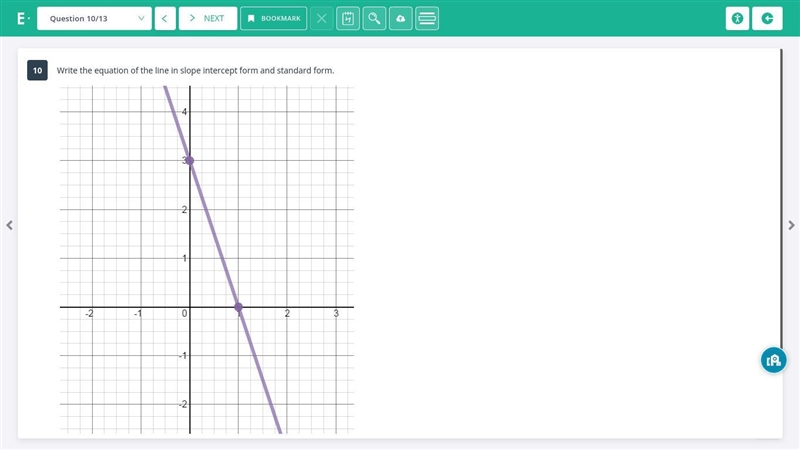 Write the equation of the line in slope intercept form and standard form.-example-1