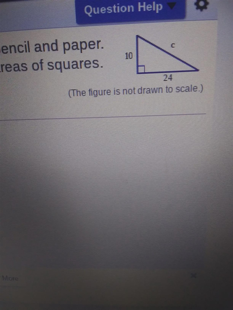 riding find the length of the hypotenuse of the right triangle use pencil and paper-example-1