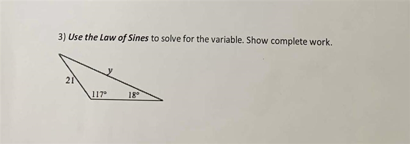 Use the law of sines to solve for the variable-example-1