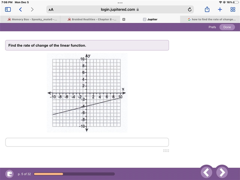 Find the rate of change of the linear function.-example-1