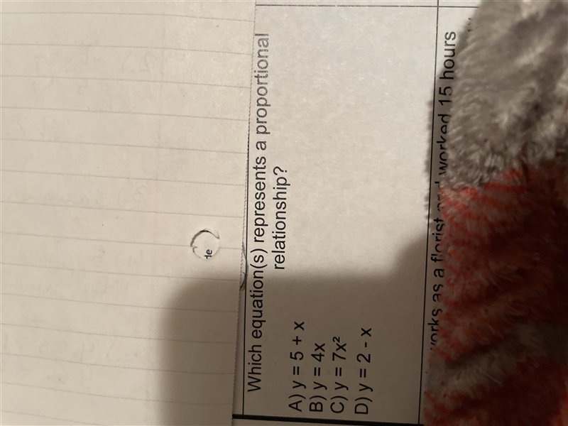 Which equations represents a proportional relationship. please help-example-1