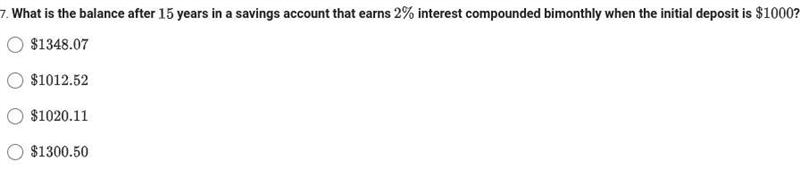 What is the balance after 15 years in a savings account that earns 2% interest compounded-example-1