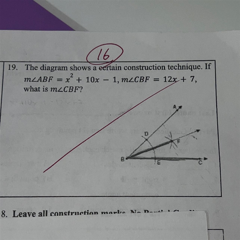 I NEED ANSWER REALLY FAST IN GEOMETRY 40 POINTS The diagram shows a certain construction-example-1