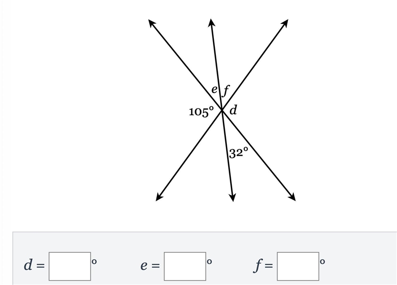 Find the measure of the missing angles.-example-1