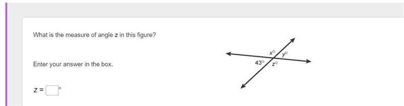 What is the measure of angle z in this figure? Enter your answer in the box.-example-1