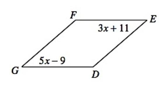 What is the value of x? What is the value of angle G? What is the value of angle D-example-1