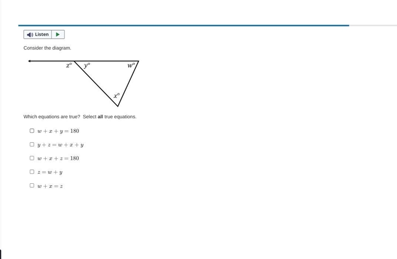 20 of 3020 of 30 Questions Question Consider the diagram. A triangle with interior-example-1