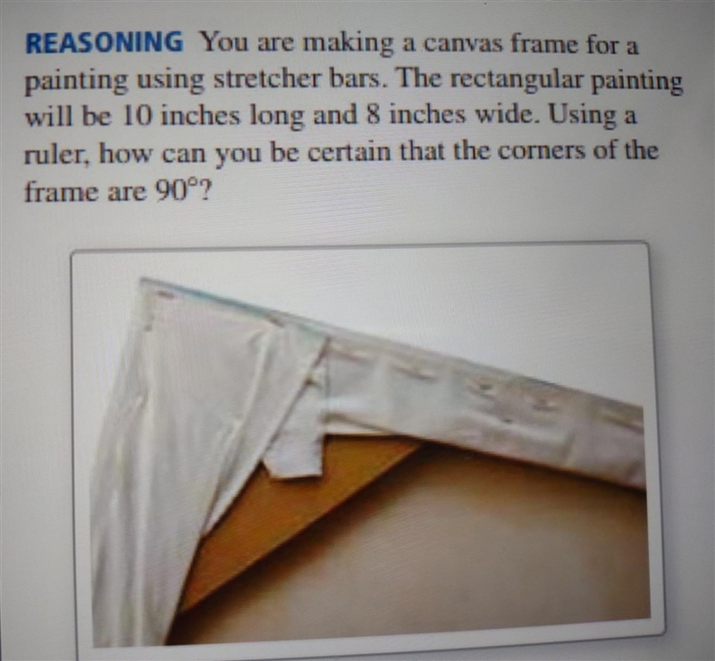 You are making a canvas frame for a painting using stretcher bars. The rectangular-example-1