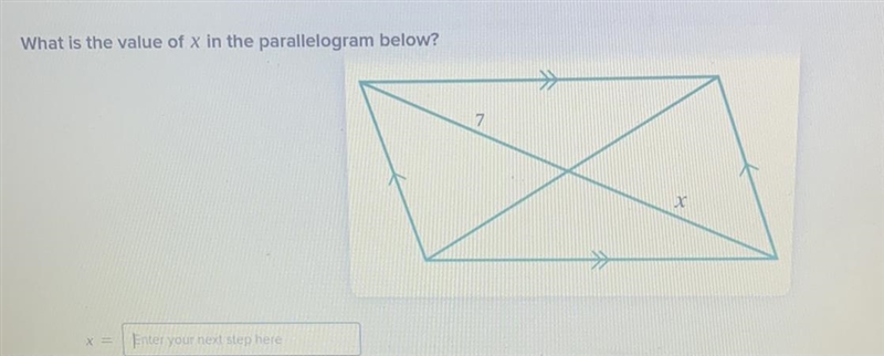 What is the value of x in the parallelogram below-example-1