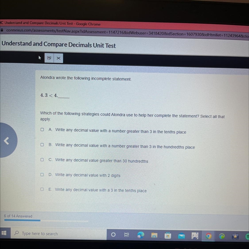 Alondra wrote the following incomplete statement 4.3 < 4 ___ Which of the following-example-1