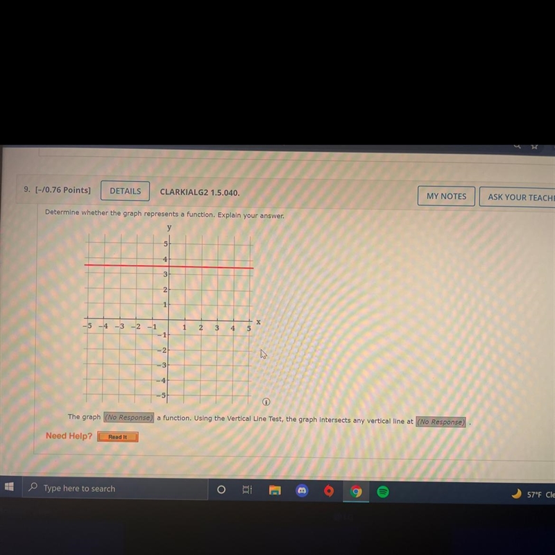 9. Determine where the graph represents a function explain your answer.-example-1