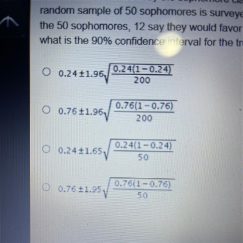 A student wants to survey the sophomore class of 200 students about whether the school-example-1