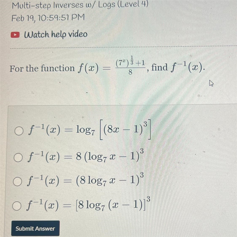 I need to use multi-step inverses with logs:-example-1