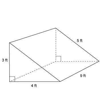 The side lengths of the base of this right triangular prism are 3 ft, 4 ft, and 5 ft-example-1