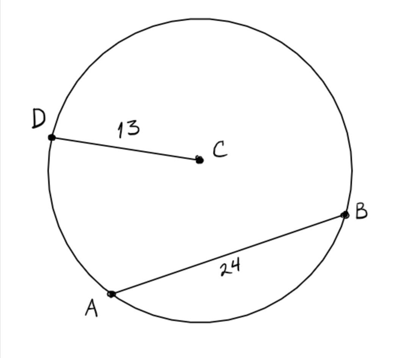 What is the distance from the center of the circle C to chord AB?-example-1