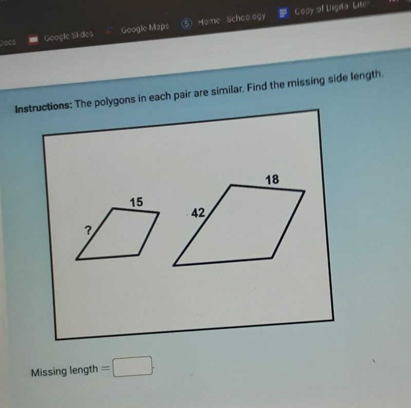 Find the missing side length ( find ?) ​-example-1