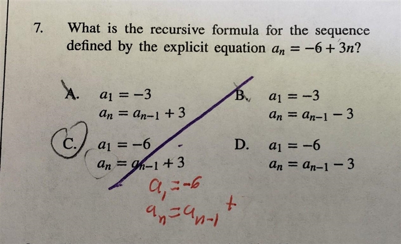 What is the recursive formula for the sequence defined by the explicit equation an-example-1