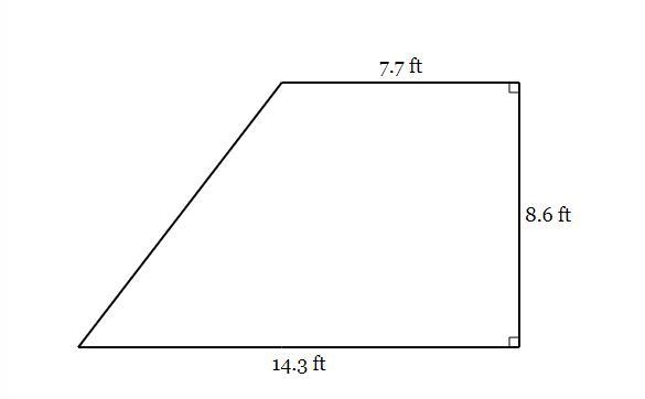 What is the area, in square feet, of the trapezoid below?-example-1