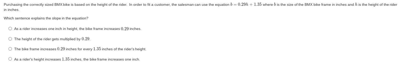 Purchasing the correctly sized BMX bike is based on the height of the rider. In order-example-1