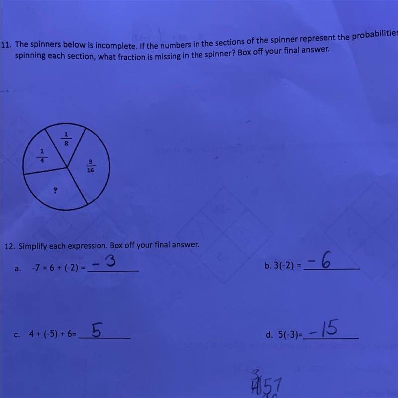 What is the missing fraction on the spinner? some1 helppp-example-1