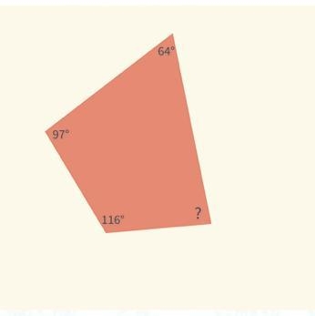 What is the measure of the missing angle? 64° 97° ? 116° O o 78° 72° 80° 83°-example-1