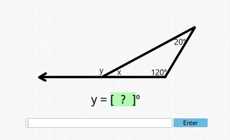 Help me with angle sum theorem please what is y-example-1