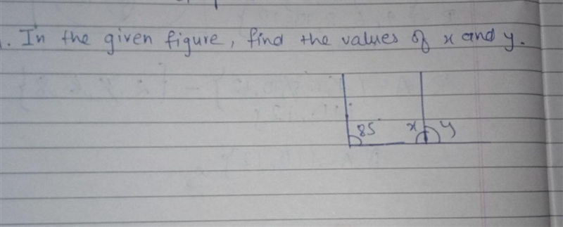 In the given figure, find the values of x and y.​-example-1