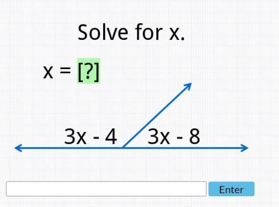 Solve for x x= ? 3x-4 3x-8-example-1