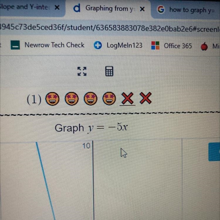 Y= -5x. please help me this assignment is worth most my gradeee-example-1