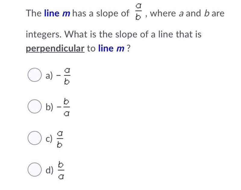 What is the slope of a line that is perpendicular to line m ?-example-1