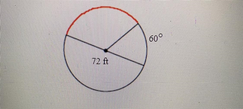 PLEASE HELP find the arch shown in red leave your answer in terms of pi-example-1