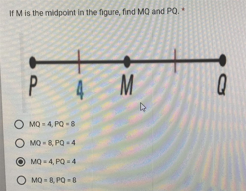 If M is the midpoint in the figure, find MQ and PQ.-example-1