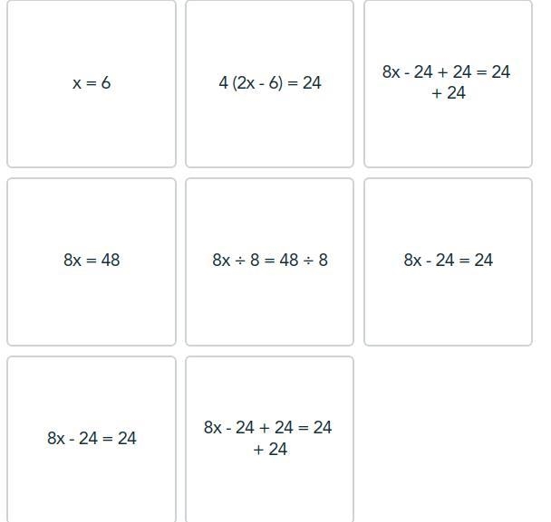 60 POINTS!! Match the steps to solve the following equation using distributive property-example-1