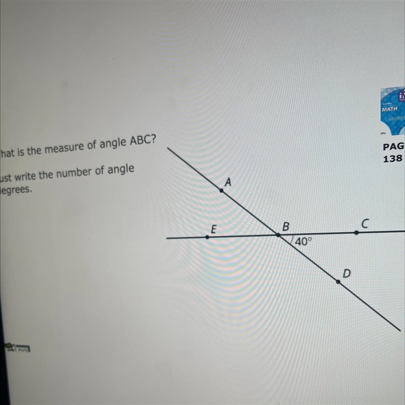 Explain how you know the measure of angle ABC Sentence Frame Angle ABC = angle ABC-example-1