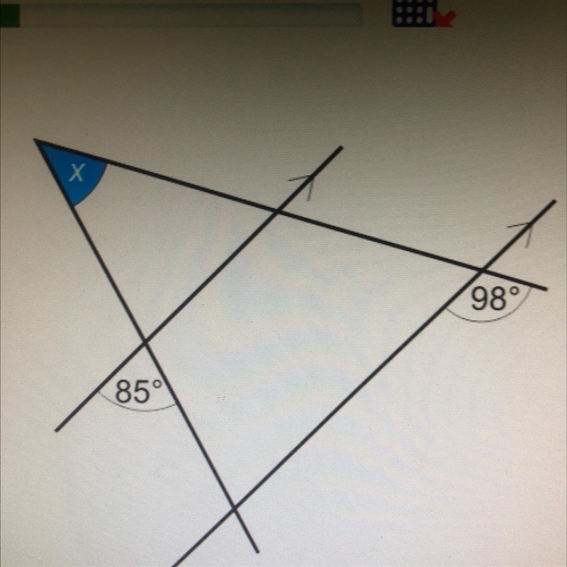 Work out the size of angle x.-example-1