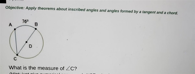 Help me plz 76° A B D с What is the measure of ZC? (Hint: just give numerical answer-example-1