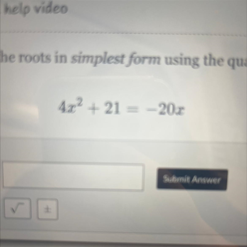 What is it solved using quadratic formula?-example-1