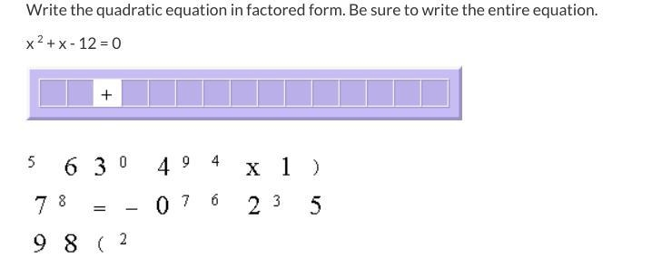 Write the quadratic equation in factored form. Be sure to write the entire equation-example-1