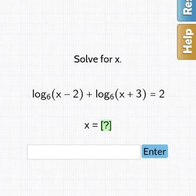 Solve for x. logo(x-2) + log(x + 3) = 2-example-1