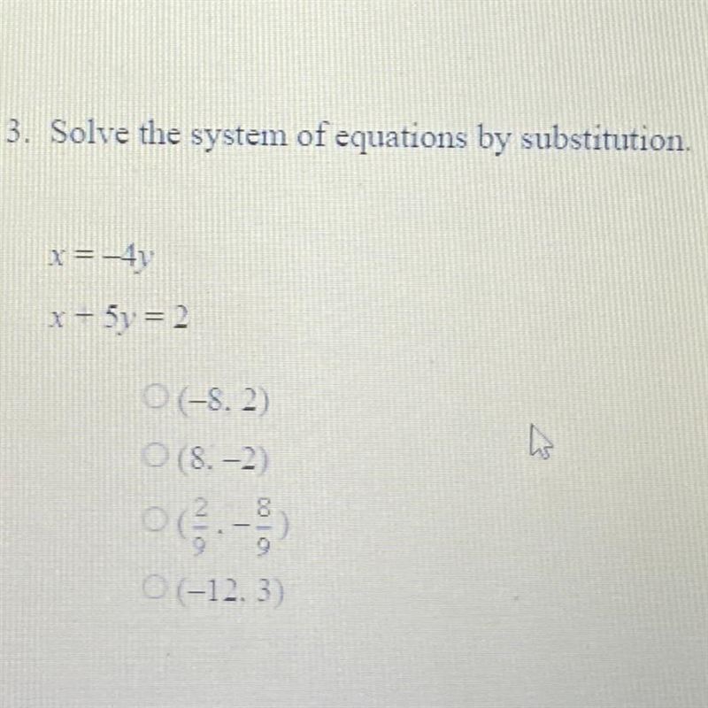 Solve the system of equations by substitution￼.-example-1