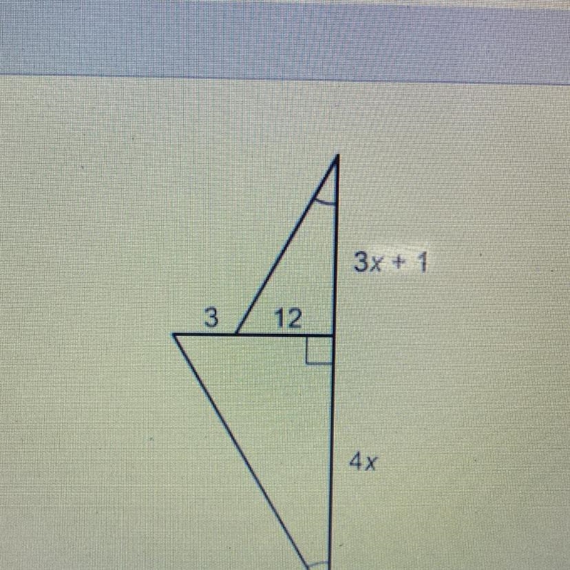 The two triangles are similar. What is the value of x? Enter your answer in the box-example-1