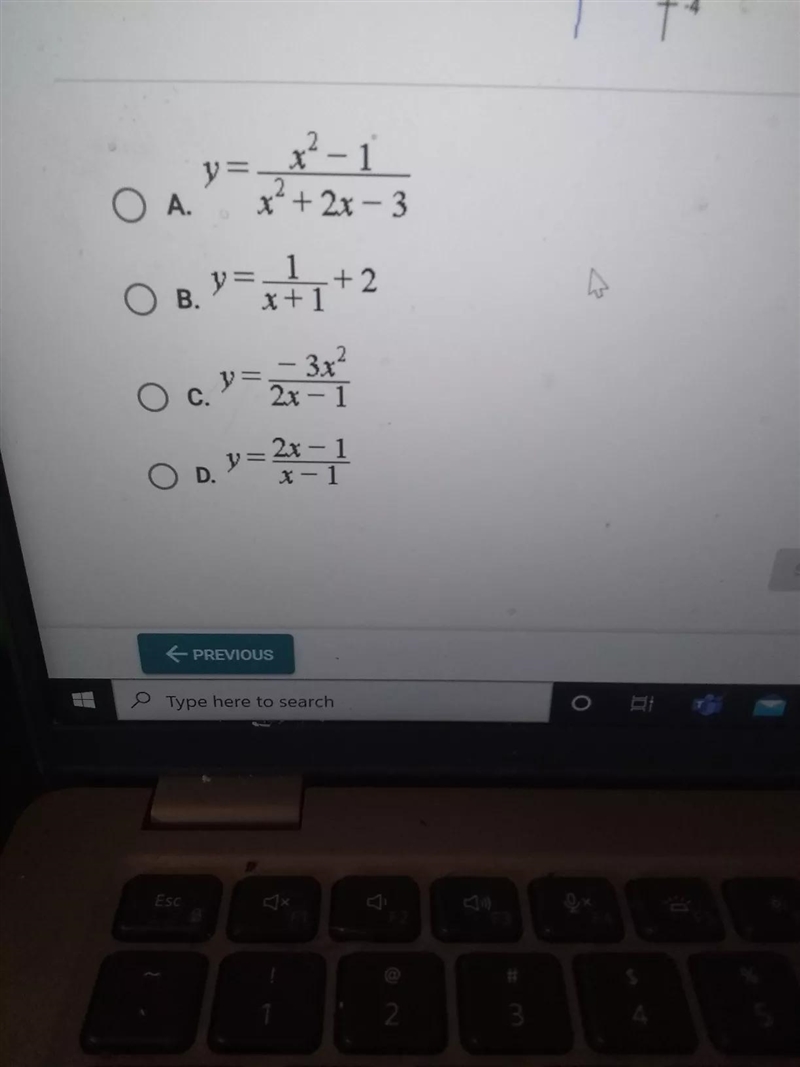 X2 - 1 y= OA. x" +2x-3 OB. ソラ 1 + 2 x+1 312 Ocソ C. 2x - 1 2x - 1 ODY x-1-example-2