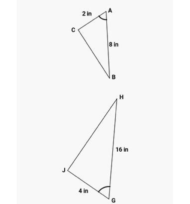 If the two triangles shown below are similar based on the given information, complete-example-1