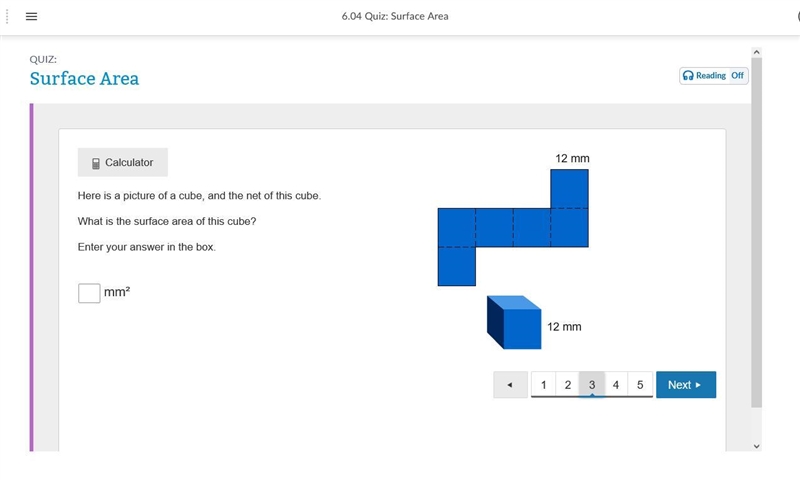 Here is a picture of a cube, and the net of this cube. What is the surface area of-example-1